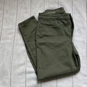 Talbots Olive Green High-Waist Curvy Ankle Jeggings